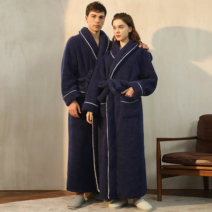 Flannel Winter Bathrobe | Men's Robe with Adjustable Sash | Cozy Comfort for Cold Days 4