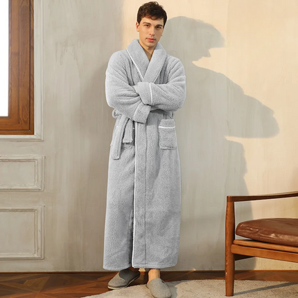 Flannel Winter Bathrobe | Men's Robe with Adjustable Sash | Cozy Comfort for Cold Days 5