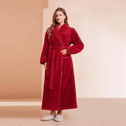 Flannel Winter Bathrobe | Men's Robe with Adjustable Sash | Cozy Comfort for Cold Days 9