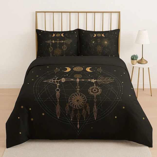Duvet Cover Set with 2 Pillowcases, 3D Geometric Queen Bedding Set, King Duvet Cover, Twin Bedding Set_00