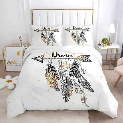 3D Geometric Queen Bedding Set with 2 Pillowcases