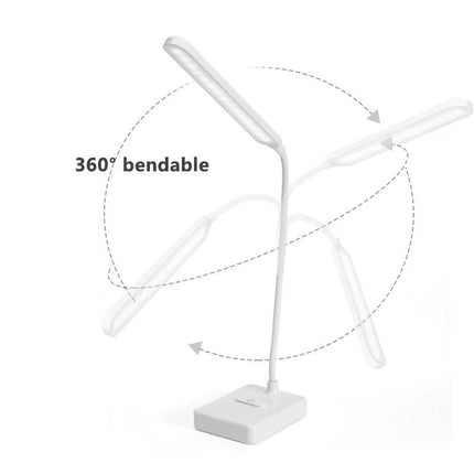 Adjustable Desk Lamp with Flexible Arm & USB Rechargeable Option | 3 Lighting Colors for Customizable Ambiance