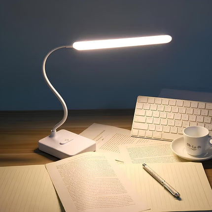 Adjustable Desk Lamp with Flexible Arm & USB Rechargeable Option | 3 Lighting Colors for Customizable Ambiance