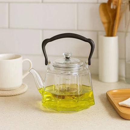Borosilicate Glass Teapot for Stovetop, Glass Teapot with Tea Infuser – image 4