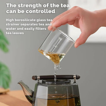 Glass Teapot with Tea Infuser, Borosilicate Glass Teapot for Stovetop