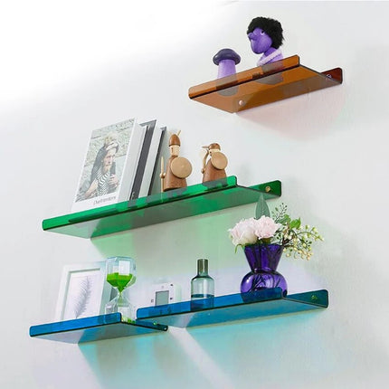 Floating Wall Shelf | Industrial Design with Easy Installation | Elegant Blue for Stylish Home Decor 2
