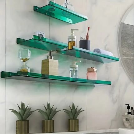 Floating Wall Shelf | Industrial Design with Easy Installation | Elegant Blue for Stylish Home Decor 3