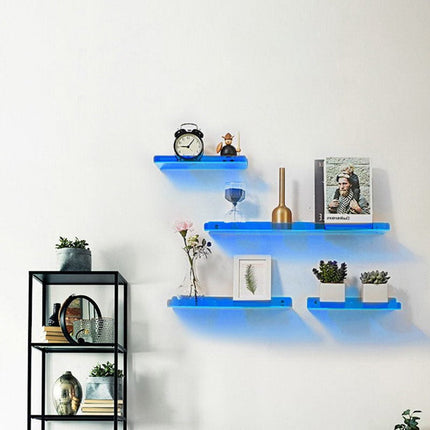 Floating Wall Shelf | Industrial Design with Easy Installation | Elegant Blue for Stylish Home Decor 6