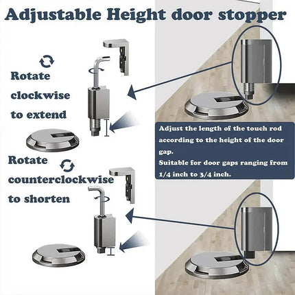 Floor Door Stopper with Press-to-Lock Feature | Durable Zinc Alloy for Secure Door Control 2