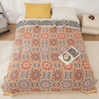 Flora Tone | Cotton Throw Blanket with Elegant Boho Design | Lightweight Comfort for Year-Round Relaxation 0
