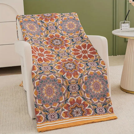 Flora Tone | Cotton Throw Blanket with Elegant Boho Design | Lightweight Comfort for Year-Round Relaxation 1
