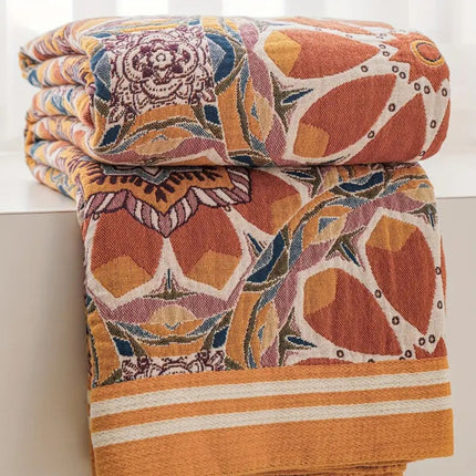 Flora Tone | Cotton Throw Blanket with Elegant Boho Design | Lightweight Comfort for Year-Round Relaxation 2