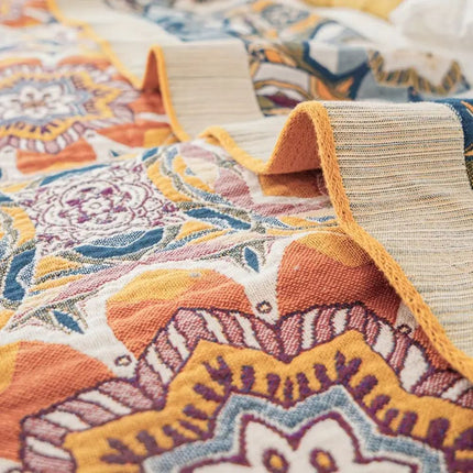Flora Tone | Cotton Throw Blanket with Elegant Boho Design | Lightweight Comfort for Year-Round Relaxation 3
