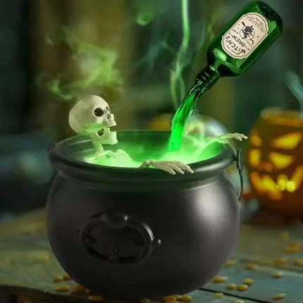 Halloween Cauldron with Floating Magic Potion Bottle, Halloween Party Decor – image 5