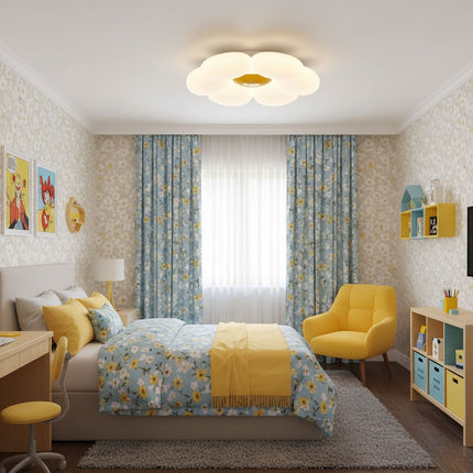 Floral Design | Flush Mount Ceiling Light with Adjustable Color Temperature | Durable LED Fixture for Kids' Safe Illumination 7