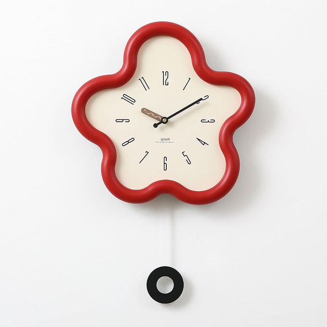 Floral Elegance | 3D Floral Pendulum Wall Clock with Silent Movement | Nature-Inspired Decor for Tranquil Spaces 0