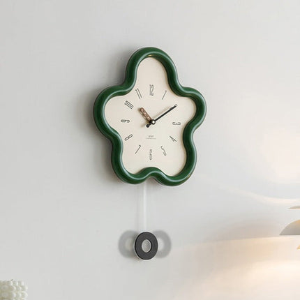 Floral Elegance | 3D Floral Pendulum Wall Clock with Silent Movement | Nature-Inspired Decor for Tranquil Spaces 8