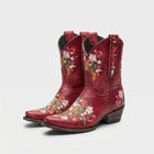 Womens Cowboy Boots, Floral Embroidered Cowgirl Boots with Pointed Toe – image 4