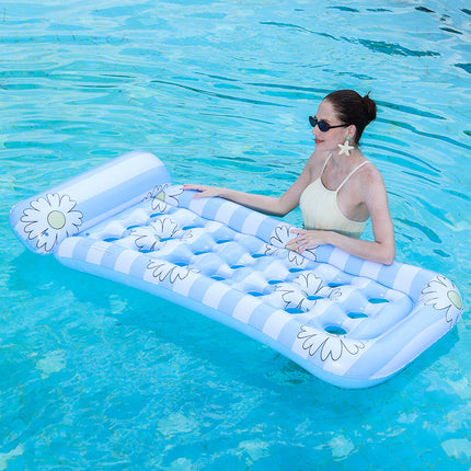Floral Inflatable Lounge Chair | Ergonomic Design for Comfortable Poolside Relaxation 3