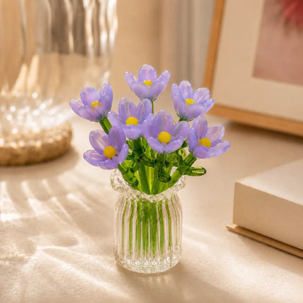 Hand Blown Miniature Glass Flower Set – image 11