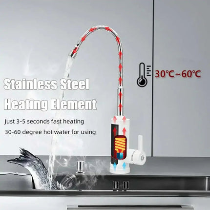 FlowHeat | 3000W Electric Faucet for Instant Hot Water with Quick Heating | Efficient Water Flow for Kitchens and Bathrooms 3