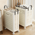 FoldEase | Collapsible Laundry Basket with Wheels & Space-Saving Design | Durable Storage Solution for Easy Transport 0