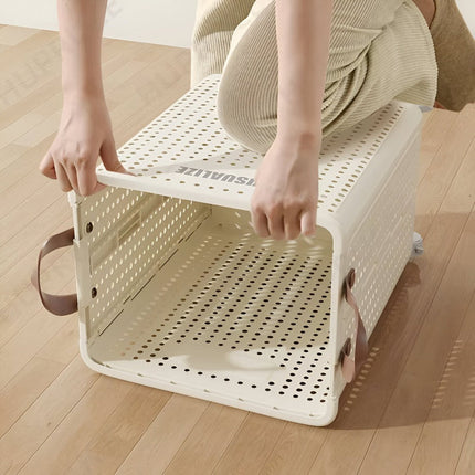 FoldEase | Collapsible Laundry Basket with Wheels & Space-Saving Design | Durable Storage Solution for Easy Transport 4
