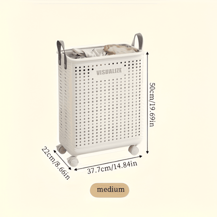 FoldEase | Collapsible Laundry Basket with Wheels & Space-Saving Design | Durable Storage Solution for Easy Transport 7