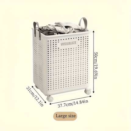 FoldEase | Collapsible Laundry Basket with Wheels & Space-Saving Design | Durable Storage Solution for Easy Transport 8