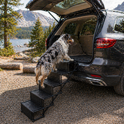 Foldable Dog Steps for Car with Non-Slip Surface | 5-Step Design for Easy Vehicle Access 2