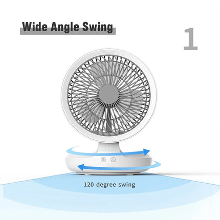 Folding Table Fan | Oscillating Design with Customizable Airflow | Compact Night Light for Personalized Comfort 2