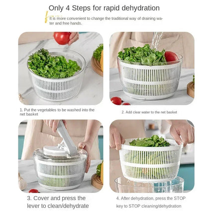 Fresh Greens | Easy Salad Dryer with Simple Spin Mechanism | Perfect for Crisp Vegetables 4