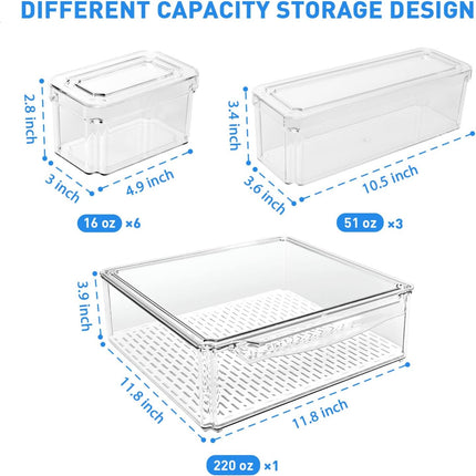 Fridge Organizer Set | Stackable BPA-Free Refrigerator Organizer Bins for Efficient Food Storage 3