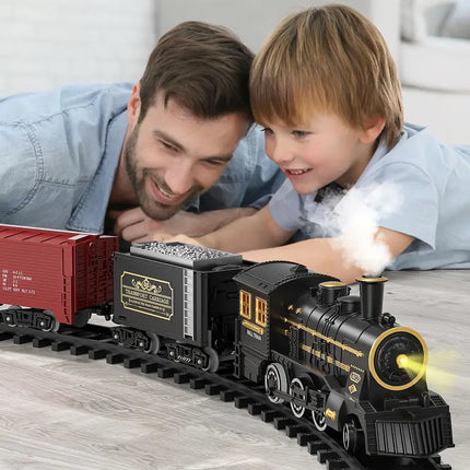 Battery Powered Electric Train with Realistic Sounds and Easy to Assemble Tracks