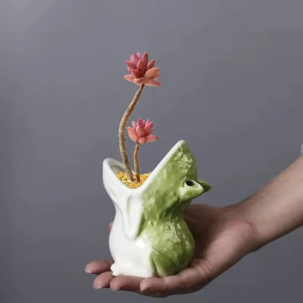 Frog Indoor Planter, Small Ceramic Pot for Succulents and Cactus – image 4