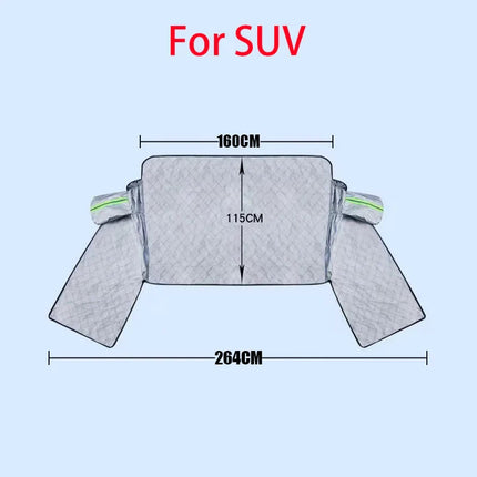 FrostGuard Ultra | Extra Large Windshield Cover with 3-Window Design | All-Season Protection Against Snow, Ice, and UV Rays 6