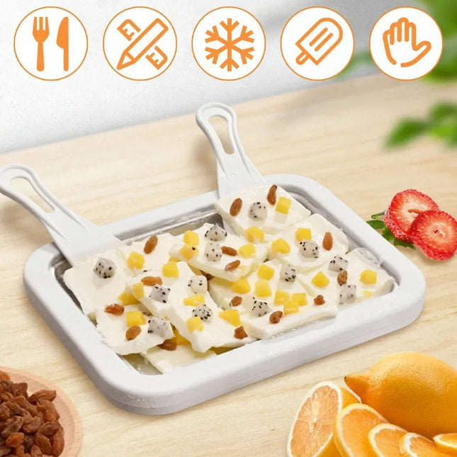 Frozen Dessert Maker Pan | Ice Cream Maker with Quick Freezing Plate | Large Size for Homemade Gelato 1
