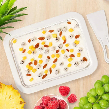 Frozen Dessert Maker Pan | Ice Cream Maker with Quick Freezing Plate | Large Size for Homemade Gelato 2