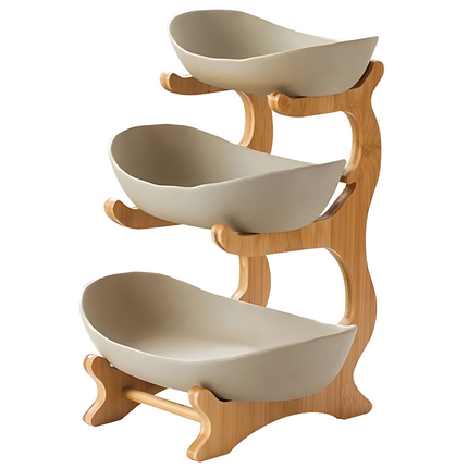 FruitTriad | Three-Tier Fruit Bowl with Compact Design | Elegant Kitchen Storage for Fresh Fruits 3