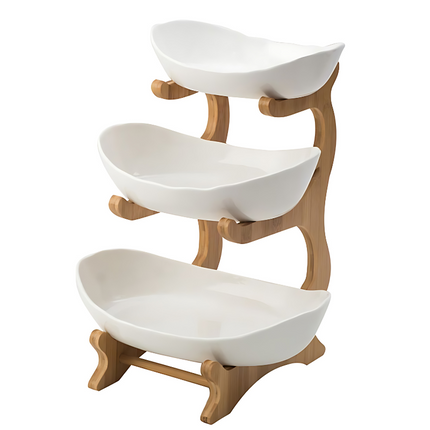 FruitTriad | Three-Tier Fruit Bowl with Compact Design | Elegant Kitchen Storage for Fresh Fruits 7