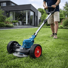 Cordless Weed Eater, Weed Wacker with Wheels, Cordless Grass Trimmer with Brushless Motor, 36V Electric Lawn Trimmer