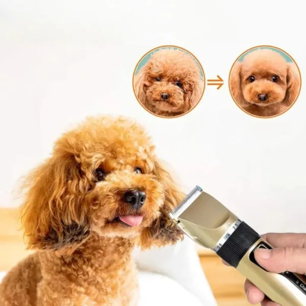 Dog Clippers Cordless Low Noise, Dog Hair Trimmer, Dog Grooming Clippers with 4 Guard Combs, Pet Clippers Kit