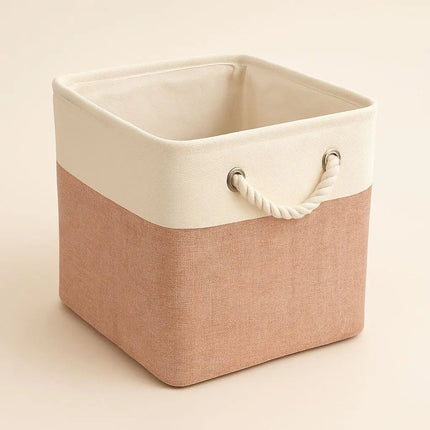 Collapsible Storage Bin for Toys and Books, Linen Storage Basket with Rope Handles – image 8