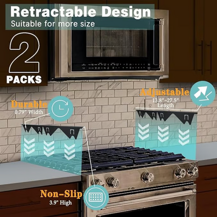 GapLock | Stainless Steel Stove Gap Filler with Adjustable Fit | Easy Installation for a Clean Kitchen 1