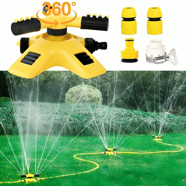 Garden Essentials | Lawn Sprinkler System with 360° Coverage | Adjustable Nozzles for Efficient Watering 1