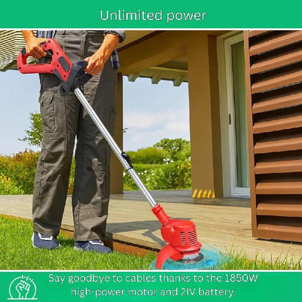 Garden Pro | 21V Cordless Brush Cutter with Adjustable Handle & 90° Rotatable Head for Effortless Trimming 4