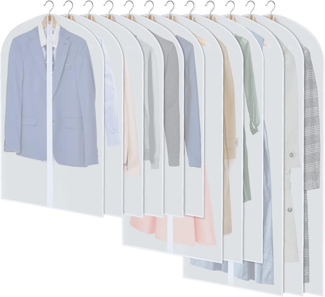Garment Cover Set | 24-Pack PEVA Hanging Bags with Full-Length Zippers | Dust and Moisture Protection for All Clothing Types 0