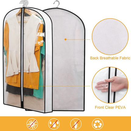 Garment Cover Set | 24-Pack PEVA Hanging Bags with Full-Length Zippers | Dust and Moisture Protection for All Clothing Types 4