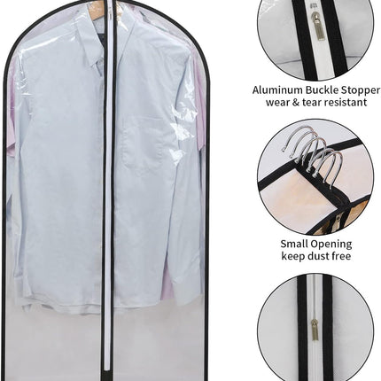 Garment Cover Set | 24-Pack PEVA Hanging Bags with Full-Length Zippers | Dust and Moisture Protection for All Clothing Types 5