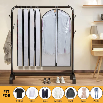 Garment Cover Set | 24-Pack PEVA Hanging Bags with Full-Length Zippers | Dust and Moisture Protection for All Clothing Types 7